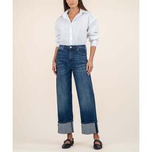 Kut from the Kloth Sienna High Rise Wide Leg Size 1010 / Unspeakable W/Dk Base W